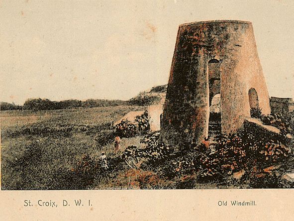 Bygninger   Gammel vindmlle p St. Croix   1910.05.14. Kort fra nr. 28 i Christiansted til nr