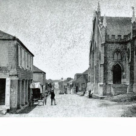 Kirker   St. Johns Anglican Church set fra Kongensgade   r 1860