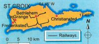 Kort over jernbaner på St. Croix